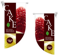画像1: 遮光両面フラッグミニ　Rタイプ　ケーキCAKE