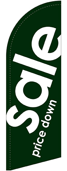 画像1: sale（緑） スウィングバナー（W860×H2640mm） 1枚（ポール1本付）
