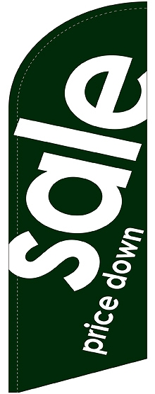 画像1: sale（緑） スウィングバナー（W960×H3540mm） 10枚セット（ポール10本付）